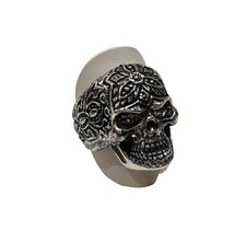 Anello teschio lavorato - teschio, in