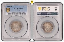 ITALY SILVER 5 LIRE UNC COIN