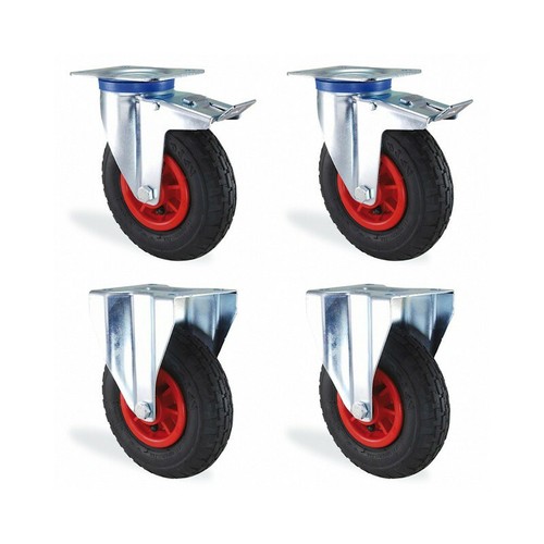 Set ruote fisse girevoli con - fisse,