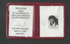 Holy card relic Martir guerra