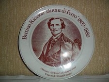 Piatto porcellana ricorenza Barone Bettino Ricasoli Ancap numerato collezionisti