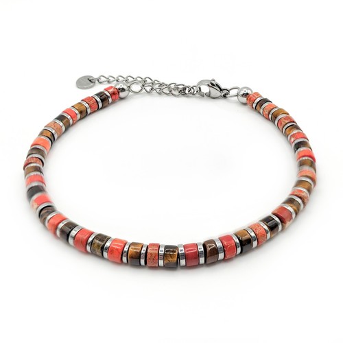 Bracciale uomo diaspro rosso - bracciale,