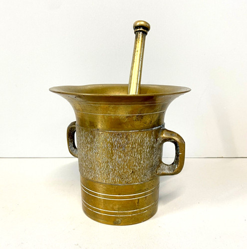 Antico mortaio bronzo pestello - antico,