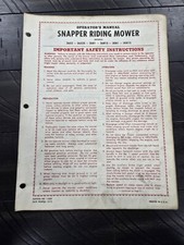 Snapper Motofalciatrice Comet Serie 2652 2681 3081 Manuale Operatore Ricambi