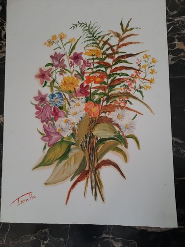 Dipinto carta fiori di - su,