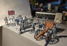 SOLDATINI 1 32 16 FIGURE SUDISTI CANNONE BANDIERA CARRO MUNIZIONI CAVALLO CHINA