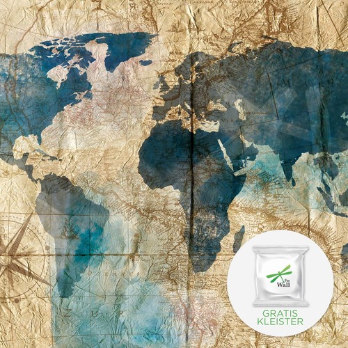 Fotomurale mappa del mondo - fotomurale,