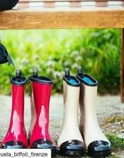 E. BIFFOLI "LE PIOGGIOLINE" STIVALETTI  ROSSO O  BEIGE LUCIDO  ANTISCIVOLO