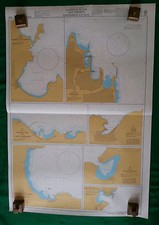 VECCHIA CARTA NAUTICA DEI PORTI DELLA GRECIA DA RECUPERO NAVALE. N°1046.