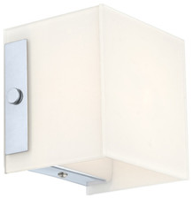 ***APPLIQUE CUBO VETRO BIANCO G9