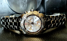 Man Watch Sector 300 Silver Chrono Acciaio 100 mt. Swiss Made Custodia Sector