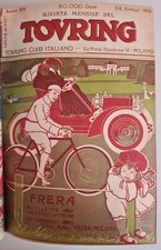 Rivista Touring 1908 - No Febbraio. Copertine Boccioni Marzo e Aprile presenti