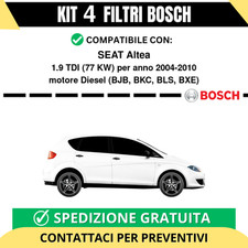 KIT BOSCH 4 Filtri tagliando per SEAT Altea 1.9 TDI 77 kw Diesel 2004-2010