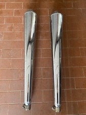 MARMITTE MUFFLERS COPPIA SILENZIATORI MORINI 350 CROMATO CHIARO CHROME SITO 1226