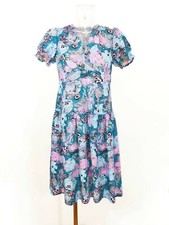 VTG Abito a fiori country in puro cotone tg 44 summer floral print cotton dress 