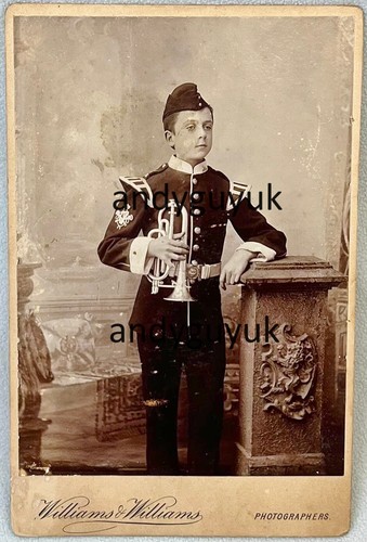 Cabinet card bandsman cornet - cabinet,