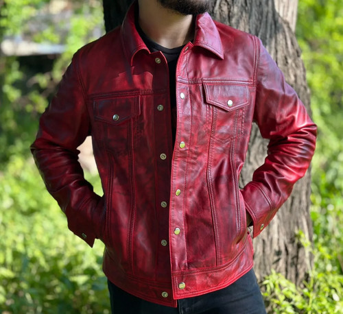 Giacca camionista uomo rossa