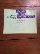 DEPLIANT AUTO VINTAGE FIAT 125 SPECIAL FORMATO POSTER ITALIANO DATI TECNICI  8PG