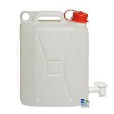 TANICA CONTENITORE FUSTO IN PLASTICA BIANCA PER ALIMENTI 10 LT. CON RUBINETTO