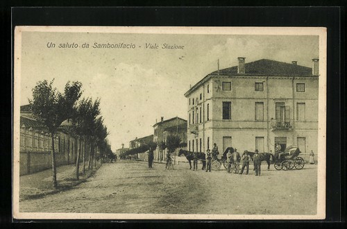 Cartolina sambonifacio viale - sambonifacio,,
