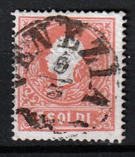 Italia ASI-1858 Lombardo Veneto 5 rosso chiaro  1°tipo Sassone 25a