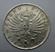 1 lira 1906 Aquila Sabauda PERIZIA NIP SPL  Vittorio Emanuele III
