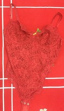 body in pizzo rosso le foglie taglia 4 perizoma