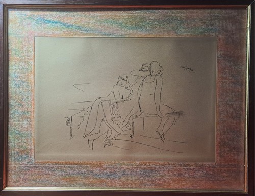 Quadro antico inchiostro su - quadro,