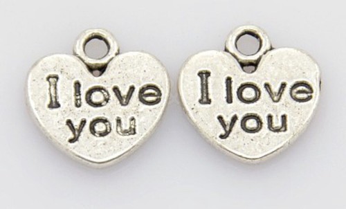 Ciondolo charm amo cuore 1 - ciondolo, ti