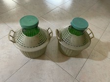 2 Damigiane 5l Di Vetro Con Cesto In Plastica