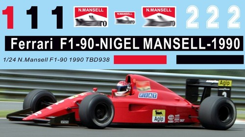 Decals per ferrari - 1/24, f1-90