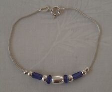 Bracciale braccialetto argento perline viola donna ragazza