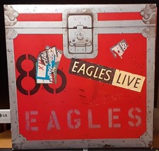US Pop Rock 2LPs by EAGLES Live 1980 Asylum Italy Press with POSTER VG++