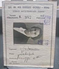 Tessera Soc An Ferrovie Vicinali Roma 1939