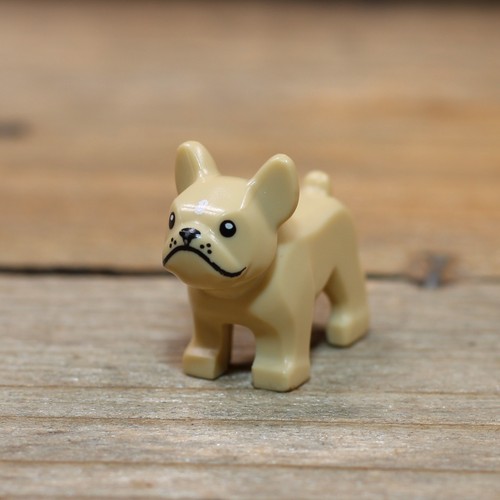 Lego tan dog figura - tan, bulldog
