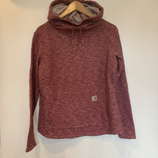 Carhartt Felpa con Cappuccio Donna Taglia S 4-6 Rossa Leggermente Vestibile Workwear Street Wear