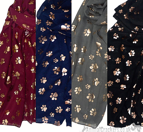 Sciarpa leggera gold - paw, print