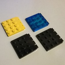 4X LEGO 4213 Hinge Car Roof 4x4 Black Transparent Blue Yellow 6089 6285 6783