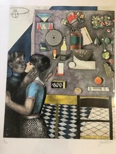 Franco GENTILINI = IL BACIO = Acquatinta su carta del 1983 = Firmata e Numerata 