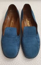 Mocassini Donna Camoscio Azzurro Scarpe Basse Eleganti Made Italy Scamosciato 40