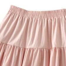 Donna Fronzoli a-Line Elastico Vita Alta Mezzo Abito Solido Swing Festa Moda