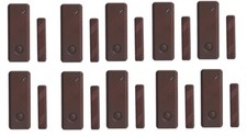 KIT 10 SENSORI MAGNETICI PORTE FINESTRE MARRONI ALLARME ANTIFURTO CASA WIRELESS