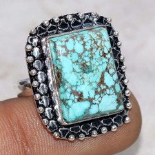 Anello turchese New Lander placcato argento 925 US 8 regalo per figlia GW