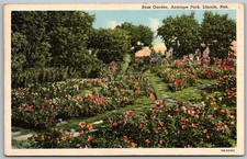 Lincoln Nebraska 1940s Postcard Rose Gardens Antelope Park