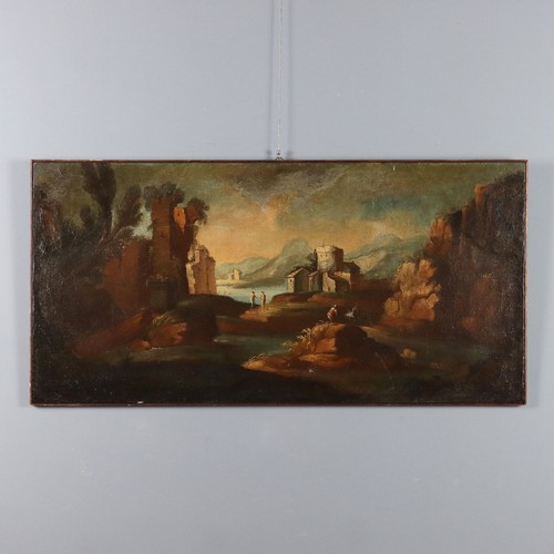 Dipinto antico paesaggio con - dipinto,