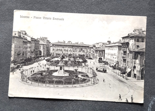 Cartolina livorno piazza - livorno-,