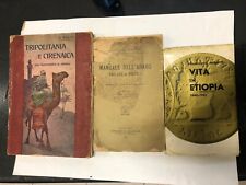 TRE LIBRI TRIPOLITANIA E CIRENAICA  VITA IN ETIOPIA E MANUALE ARABO TRIPOLI 1912