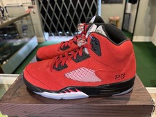 Nike Air Jordan 5 Retro Raging Bull Uomo Taglia 11 Varsity Nero Rosso DD0587-600