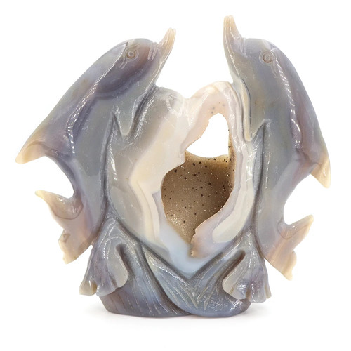 Statua delfino agata geode