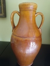 Vecchia Anfora rustica pugliese in terracotta smaltata